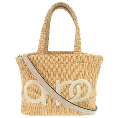 Pre-owned Jimmy Choo Beige Raffia Handbag Shoulder Bag ()
