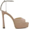 Jimmy Choo Crystal High-heeled Sandals In Ballet Pink/crystal