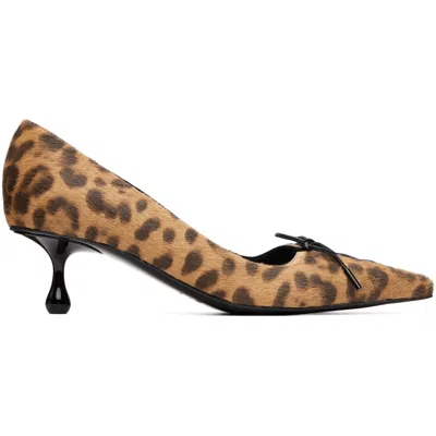 Jimmy Choo Beige Scarlett 50 Heels In Animal Print