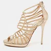 Jimmy Choo Beige Suede And Leather Dani Cut Out Sandals In Sand