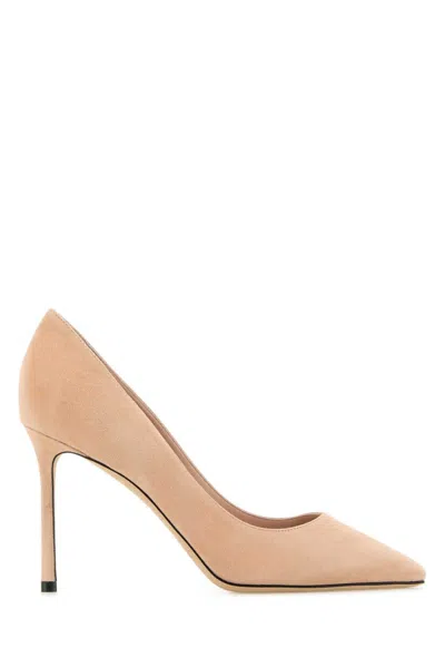 Jimmy Choo Beige Suede Romy Pumps