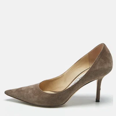 Jimmy Choo Beige Suede Romy Pumps In Brown