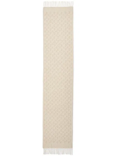 Jimmy Choo Belen Monogram-jacquard Scarf In Neutrals