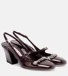 Jimmy Choo Belinda 70 Crystal-embellished Patent-leather Slingback Pumps In Burgundy