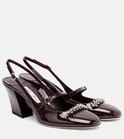Jimmy Choo Belinda 70 Patent Leather Slingback Pumps In Burgundy