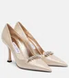 Jimmy Choo 90mm Belinda Crystal-embellished Pumps In Gold