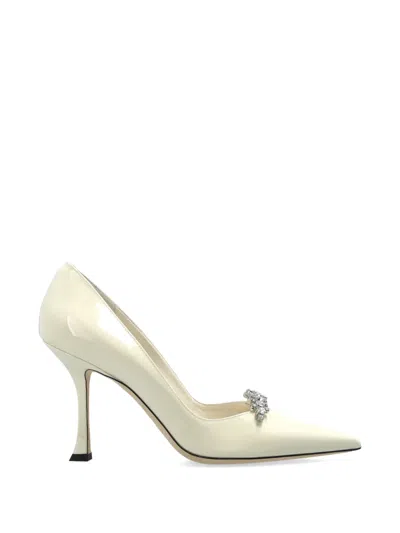 Jimmy Choo Belinda Crystal-embellished Pumps In White