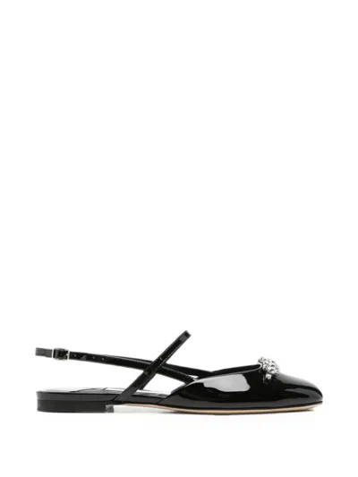 Pre-owned Jimmy Choo Belinda Crystal-embellished Slingback Pumps In Black