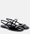 Jimmy Choo Belinda Embellished Patent Leather Flats In Black