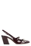 Jimmy Choo Belinda 70 Crystal-embellished Patent-leather Slingback Pumps In Burgundy