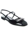 Jimmy Choo Belinda Embellished Patent Leather Flats In Black