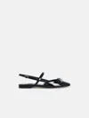Jimmy Choo 'belinda Sb Flat' Black Leather Ballet Flats In Black
