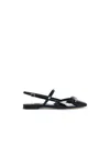 Jimmy Choo Belinda Sb Flat Black Leather Ballet Flats In Black