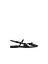 Jimmy Choo Belinda Sb Flat Black Leather Ballet Flats In Black