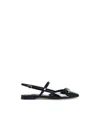 Jimmy Choo Belinda Sb Flat Black Leather Ballet Flats In Black