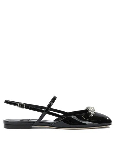 Jimmy Choo "belinda" Slingback Ballet Flats In Black