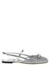 Jimmy Choo Glitter Pointed Toe Sandals With Embellished Detail In Silver