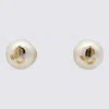 Jimmy Choo Gold And White Earrings