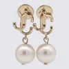 Jimmy Choo Pearl And Gold-tone Earrings In Multi