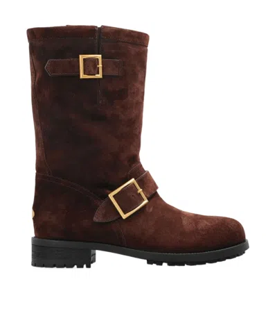 JIMMY CHOO JIMMY CHOO BIKER BUCKLED ANKLE BOOTS