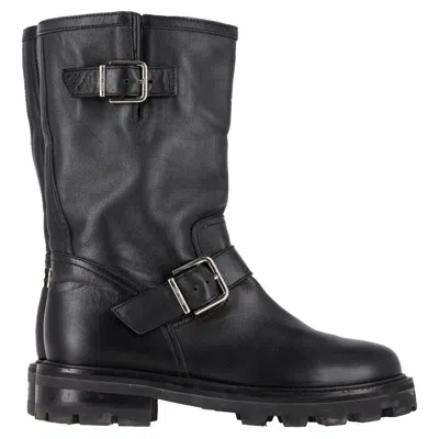 Jimmy Choo Biker Ii Combat Boots In Black Leather