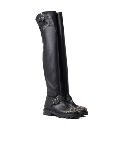 Jimmy Choo Biker Ii Knee-high Boots In Black
