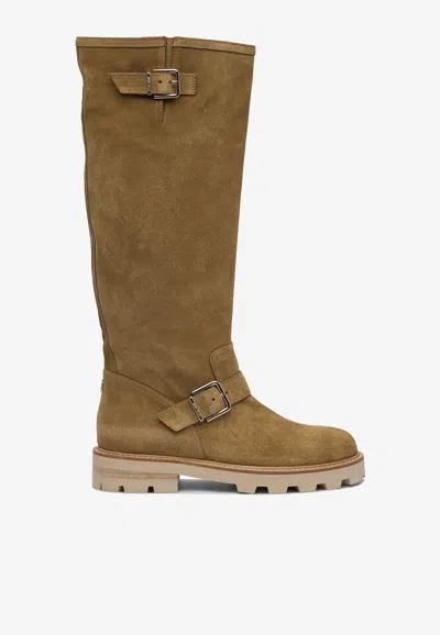 Jimmy Choo Biker Ii Knee-high Suede Boots
