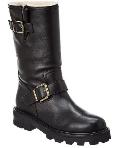 Jimmy Choo Biker Ii Leather Boot In Black