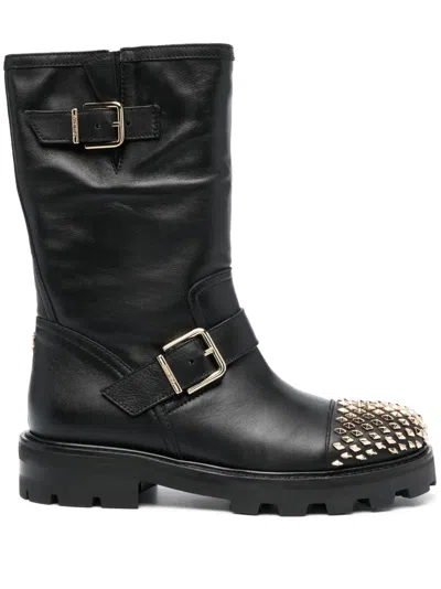 Jimmy Choo Biker Ii Stud-embellished Boots In Black