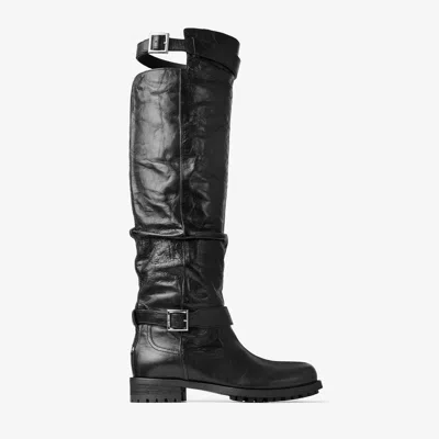 Jimmy Choo Biker Knee Boot In Black