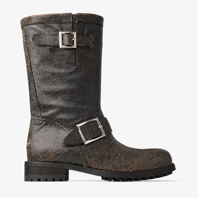 Jimmy Choo Leather Biker Boots In Black