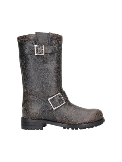 Jimmy Choo Biker Mid Boots In Black