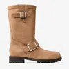 Jimmy Choo Buckle Biker Boot In Brown