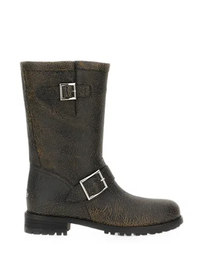 Jimmy Choo Biker Mid Buckle-strap Boots In Multi