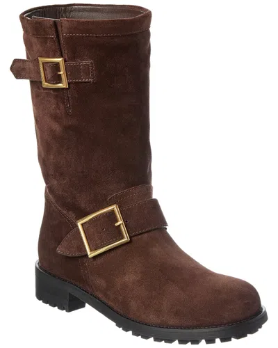Jimmy Choo Biker Mid Suede Boot In Multi