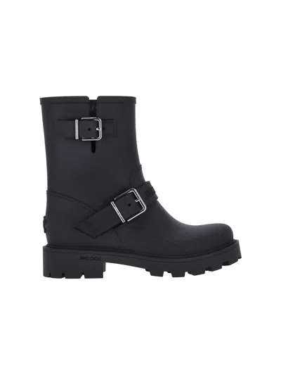 JIMMY CHOO "BIKER RAIN" ANKLE BOOTS