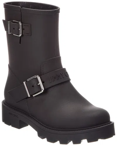 Jimmy Choo Biker Rubber Rain Boot In Black