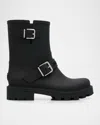 Jimmy Choo Biker Rain Black Tpu Rain Boots Black 42 In Animal Print