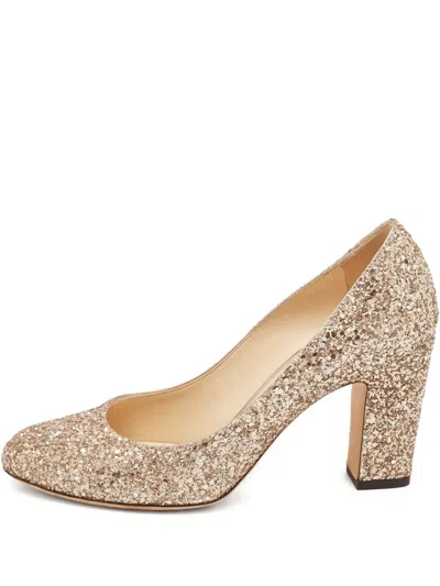 Pre-owned Jimmy Choo Billie Glitter Block Heeled Pumps