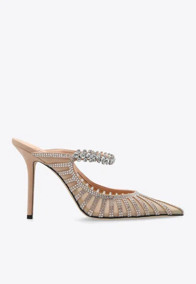 Jimmy Choo Bing 100 All-over Crystals Mules In Pink