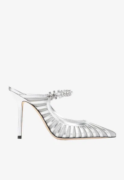 JIMMY CHOO BING 100 CRYSTAL-EMBELLISHED MULES