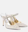 Jimmy Choo Bing 100 Glitter Fabric M In Beige