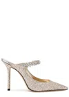 Jimmy Choo Bing 100 Glitter Fabric M In Sand