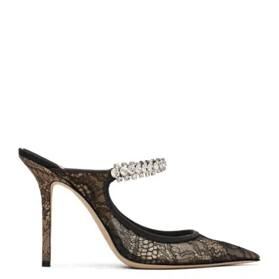 Jimmy Choo Bing 100 Embellished Mesh High Heel Mules In Animal Print