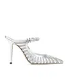 Jimmy Choo 100mm Bing Crystal-embellished Mules In Silver