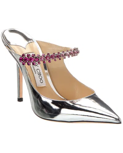 Jimmy Choo Bing 100 Leather Pump In Silver