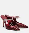 Jimmy Choo Bing 100 Metallic Leather And Mesh Mules In Brown