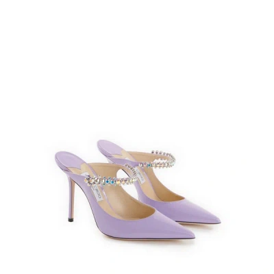 Jimmy Choo 100mm Bing Patent Leather Mules In Wisteria Aurora