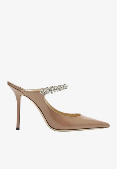 Jimmy Choo Bing 100 Patent Leather Mules In Pink