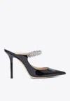 Jimmy Choo Bing 100 Patent Leather Mules In Black